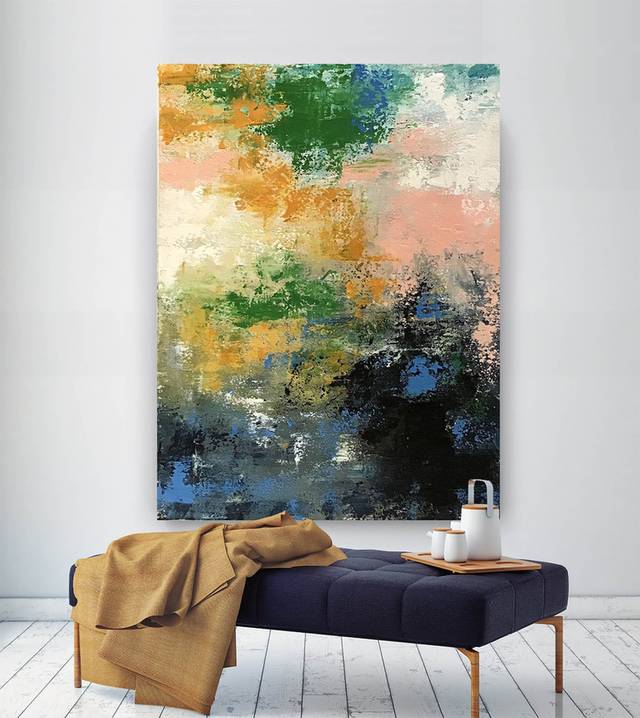 Black Palette Contemporary - oversized neutral wall art for nursery